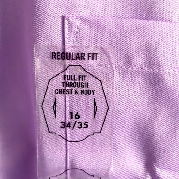 NWT Van heusen lilac long sleeve shirt 👔 size 16 - Picture 5 of 5